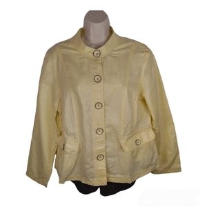 Chico's Women's Jacket Easy Sheen Marcella Size 2 (12) Yellow Golden Haze